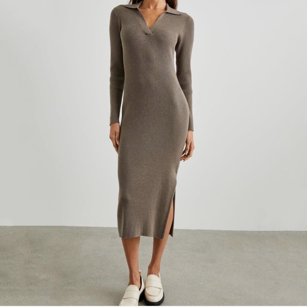 Rails Taupe Long Sleeve Dress